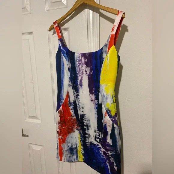 Milly Graffiti-print racerback sheath dress size M - Picture 3 of 11